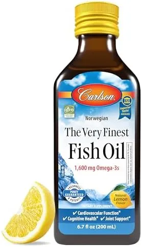 Carlson Laboratories Very Finest Fish Oil Lemon Flavor 200 ml Liquid