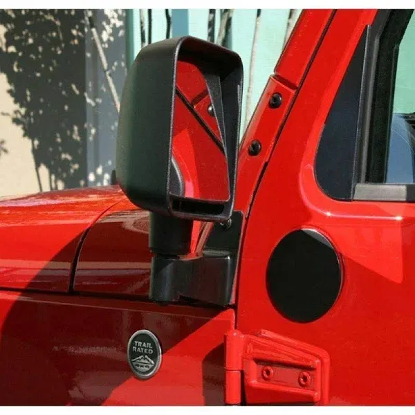 2012 Jeep Wrangler Mirror Relocation Bracket - Powdercoated Black, Steel, Direct Fit 11025.04 by Rugged Ridge®