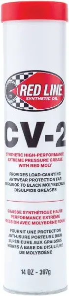 Red Line 80402 High Performance CV-2 Synthetic Grease Cartridge with Red Moly - 14 Ounce Tube