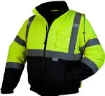 High Viability Safety Jacket  Lime Bomber Jacket with Quilted XL Class 3