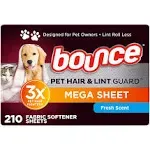 Bounce Pet Hair and Lint Guard Mega Dryer 3X Pet Hair Fighters Sheets, 50 Count