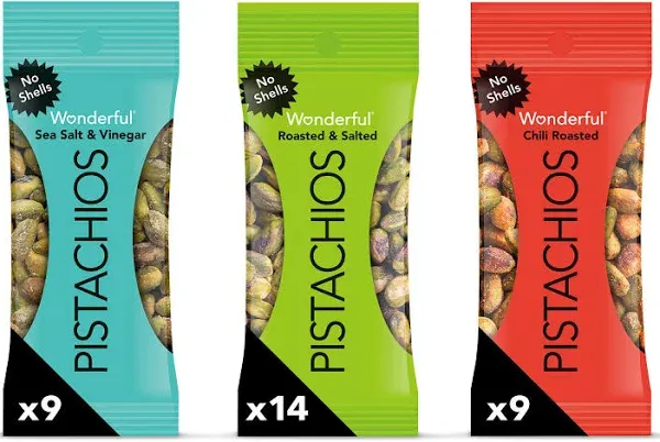 Wonderful No Shells Variety Pack Pistachios