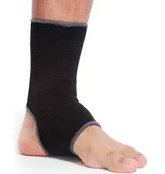 Ankle Support Sleeve - Open Heel, Light, Elastic &amp; Breathable Knitted Fabric - M