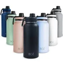 BOZ Stainless Steel Water Bottle - Vaccum Insulated Water Bottle 32 Oz - Wide Mouth BPA Free Sport Water Bottle for Gym with Spout Lid - Thermal Hot & Cold 1 Litre Pink Water Bottle