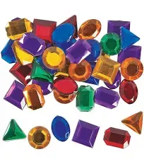 Fun Express Bulk Geometric Jewels with Adhesive Back, 500 Pieces - DIY Crafts for Kids