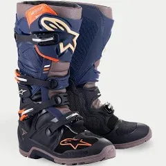 ALPINESTARS TECH 7 ENDURO DRYSTAR BOOTS, BLACK/NIGHT NAVY/WARM GREY, SZ 8