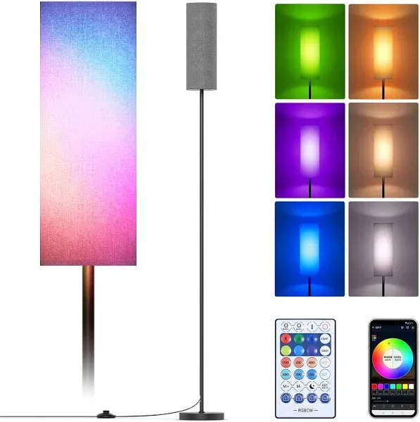 Floor Lamp,4 Color Temperature Modern LED Standing Lamp,Stepless Dimmer Remote Control Floor Lamps for Living Room/Bedroom/Office,3000k-7000k Elegant Tall Lamps with Linen Lamp Shade,Timmer