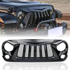 JL Style Front Bumper Matte Grille Grill Mesh For 2007-2018 Jeep Wrangler JK JKU