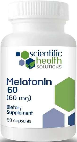 Melatonin 60mg | High Dosage Melatonin in Easy-to-Swallow Capsules | Vegan, Non-GMO & Gluten-Free | US-Made Extra Strength Melatonin (2-Pack)