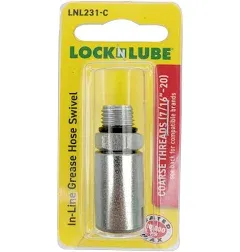 LockNLube In-line Grease Hose Swivel  Coarse Threads (7/1620) (LNL231-C)