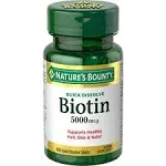 Biotin by , Vitamin Supplement, Supports Metabolism for Energy and Healthy Hair, Skin, and Nails, 5000 mcg, 60 Quick Dissolve Tablets