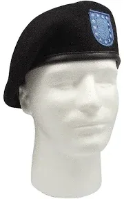 US Army Issue DSCP Black 100% Wool Dress Uniform Beret Size 6-3/4