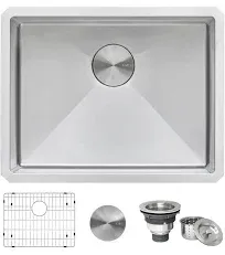 Sink 23" Single Bowl Undermount, 16 Gauge, Stainless Steel