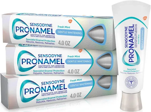 Sensodyne ProNamel Gentle Whitening Fluoride Toothpaste, Alpine Breeze - 2 count, 4 oz tubes