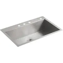 HT4S-3322 - Kitchen Stainless Steel Sink - Single Bowl - Top Mount - H