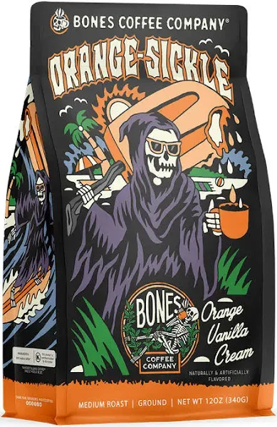 Bones Coffee Company Orange Sickle Whole Coffee Beans