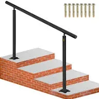 VEVOR Handrail for Outdoor Steps Aluminum Stair Fit 0-5 Steps Handrail Railing