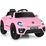 Topbuy 12 Toddler Ride On Car Volkswagen Beetle Kids Electric Toy w/Remote Control Pink