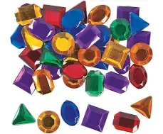 Fun Express Bulk Geometric Jewels with Adhesive Back, 500 Pieces - DIY Crafts for Kids