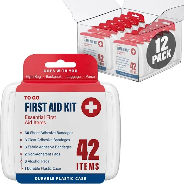 DecorRack 500 Piece First Aid Kit, 12 Individual Boxes of 42 Items Eac