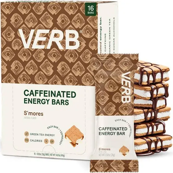 Verb Energy Bars S&#039;mores Caffeinated Snack Bars, 0.92oz.