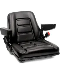 Universal Fold Down Forklift Seat with Adjustable Angle Back,Armrest And Safe...