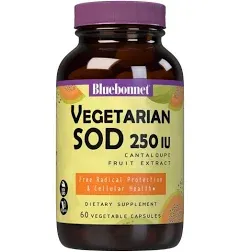 Bluebonnet Super Fruit Vegetarian Sod 250 IU Cantaloupe Fruit Extract 60 Veg Capsules