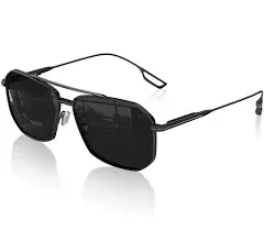 LUENX Polarized Polygon Aviator Sunglasses