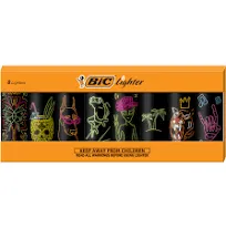 BIC Maxi Pocket Lighter, Special Edition Neon Series, Great for Candles and Firepits, 8 Count Pack of Lighters