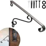 Iron Stair Case Hand Rail Wall Mount Porch Step Grab Bar Climbing Support Garage