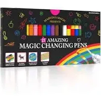 Marvin's Magic - 30 Amazing Magic Pens - Color Changing Magic Pen Art - Create 3D Lettering, Write Secret Messages - Stationery Supplies, Art Supplies for Kids, Coloring Markers and Kids Drawing Kit