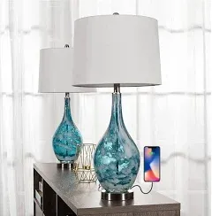 Maxax Glass USB Table Lamps (Set of 2)