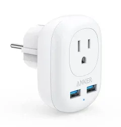 Anker European Travel PowerExtend USB Plug Power Adapter A9211 - White