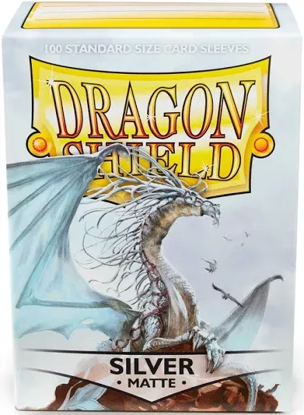 Dragon Shield Matte Silver Standard Size 100 ct Card Sleeves Individual Pack