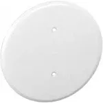 Garvin 1 PC, 0.0276 Thick White Powder Coated Steel 8 in. Ceiling Blank-Up Cover, White, for Raised Ring or 3-1/2 in. Round/Octagon Box for Oversize