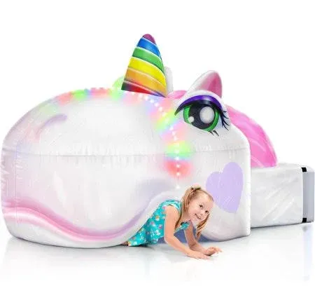 Light-Up Air Tent Inflatable Blow Up Tent Unicorn Toys 30 Seconds Setup Kids Toys