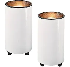 White 6 1/2&#034; High Mini Accent Can Spot Lights Set of 2