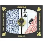 Copag 1546 100% Plastic Playing Cards - Bridge Size Jumbo Index Black/Red Double Deck Set