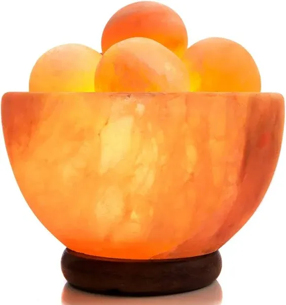 UMAID Himalayan Salt Lamp Bowl with Salt Massage Balls