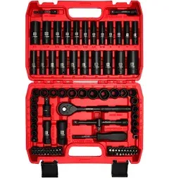 LLNDEI 3/8”Drive Impact Socket Set,Standard SAE(5/16 to 3/4-Inch) Metric Size(8-