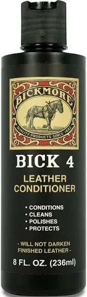 Bick 4 Leather Conditioner and Leather Cleaner 8 Oz - Will Not Darken Leather