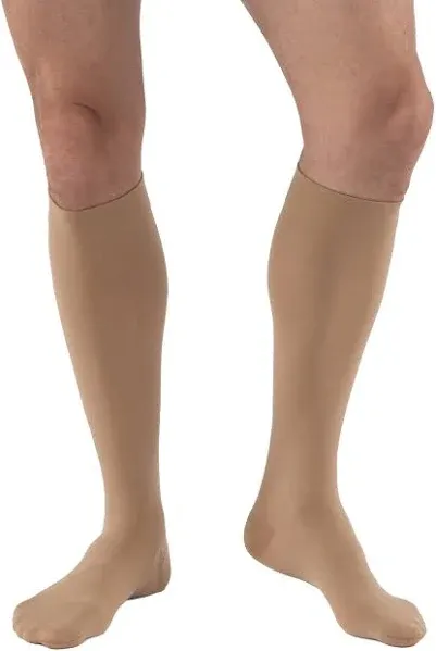 JOBST Relief 15-20mmHg Compression Stockings Knee High, Closed Toe, Beige, Large Full Calf