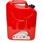 Metal Jerry Gas Can, Red, 5 Gallons