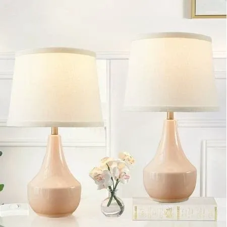 Natyswan Table Lamp Set of 2 Ceramic Table Lamp Classic Beside Lamps Nightstand Lamp Modern Table Lamp for Living Room