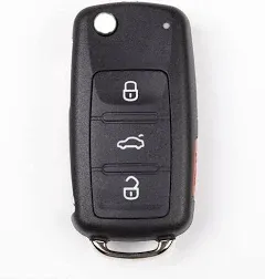 Flip Key Fob Keyless Entry Remote Control Replacement for Volkswagen Eos Golf GTI Jetta Tiguan Touareg Passat Beetle CC 2011-2016 FCC ID:NBG010180T P/N:5K0 837 202 AE ID48 Chip 3+1 Buttons