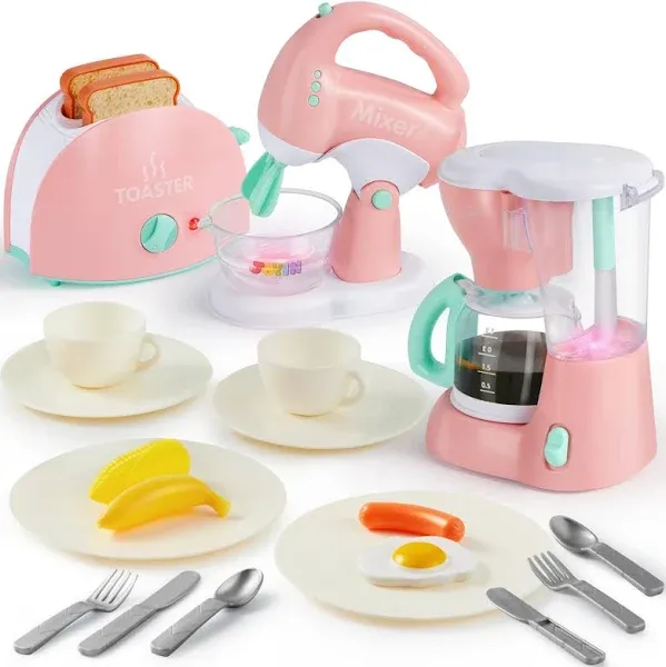 SYNCFUN Play Kitchen Toys Pretend Play Kitchen Appliances Toy Set