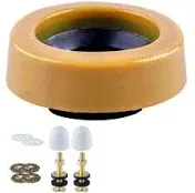 Deoxygene Toilet Wax Ring Kit for Floor Outlet Toilets New Install or Re-Seat Include Closet Bolts,Bolt Caps,Flange and Washers, Brown