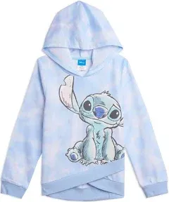 Girls Disney Lilo & Stitch French Terry Pullover Crossover Hoodie