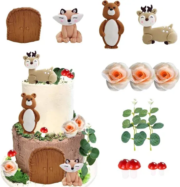 Forest Woodland Animal Cake Toppers