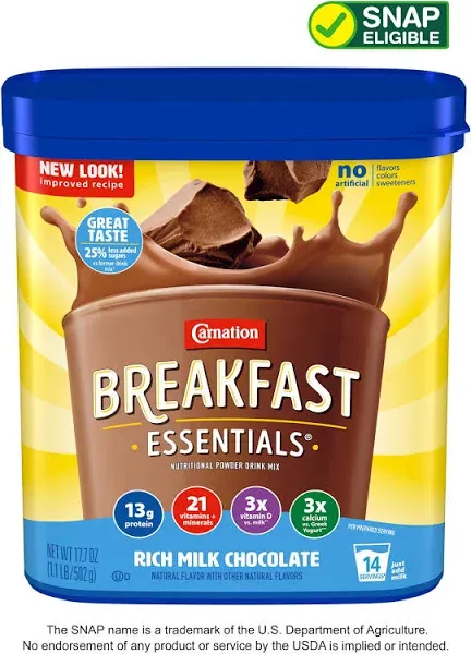 Carnation Breakfast Essentials Powder Drink Rich Milk Chocolate